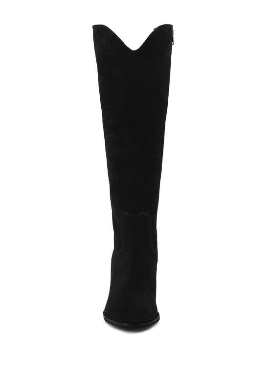 GREAT-STORM Suede Leather Calf Boots