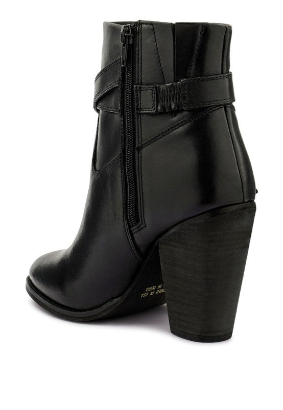 CAT-TRACK Leather Heeled Ankle Boots