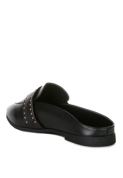 Walkout Faux Leather Studded Detail Mules