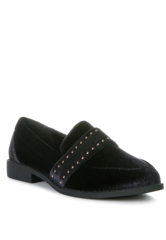 Walkin Stud Detail Velvet Loafers