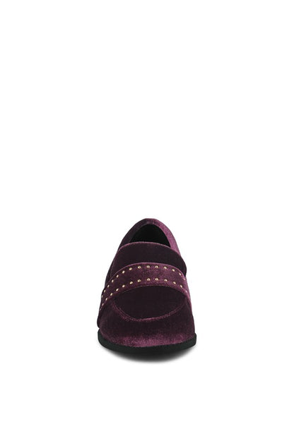 Walkin Stud Detail Velvet Loafers