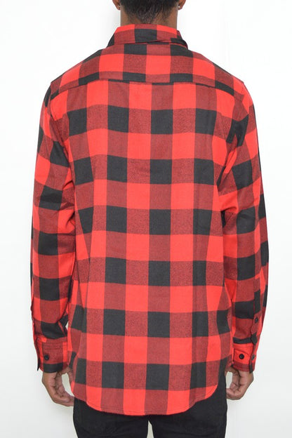 Checkered Long Sleeve Flannel Shirt