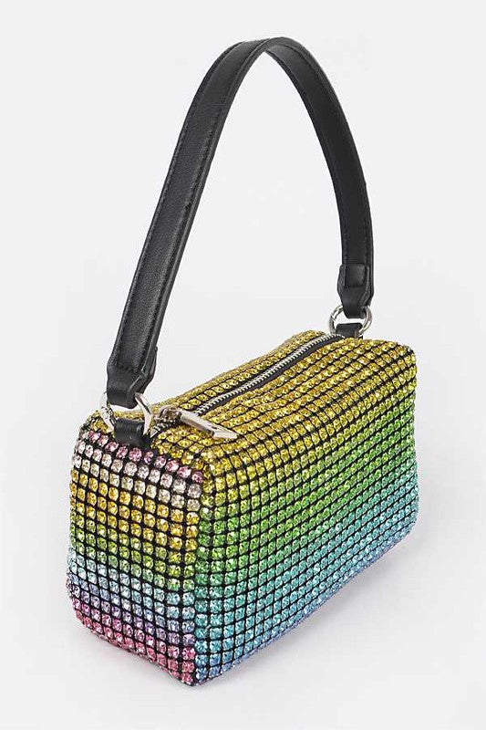 Convertible Rhinestone Small Clutch Bag