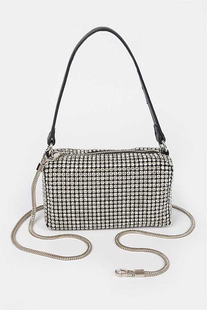 Convertible Rhinestone Small Clutch Bag