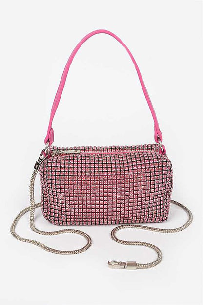 Convertible Rhinestone Small Clutch Bag