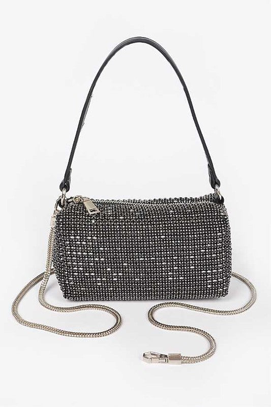 Convertible Rhinestone Small Clutch Bag