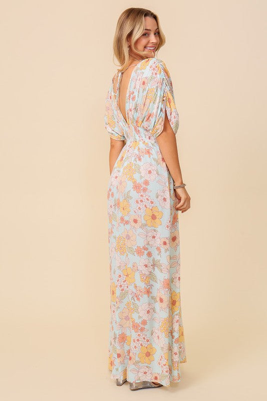 Floral Print Brunch Spring Summer Maxi Sundress