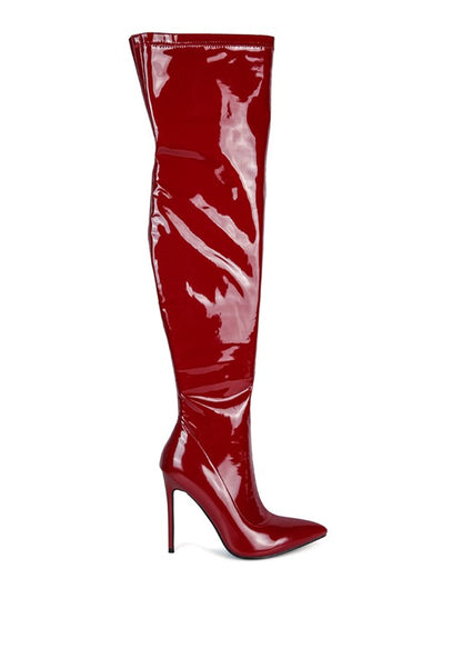 Riggle Patent Pu Stiletto Long Boots