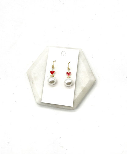 Pearl of Heart Valentines Day Earrings