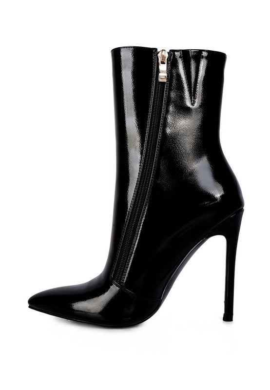 Mania Patent Pu High Heeled Ankle Boot