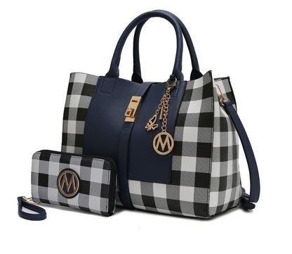 MKF Collection Yola Checkered Satchel bag by Mia k