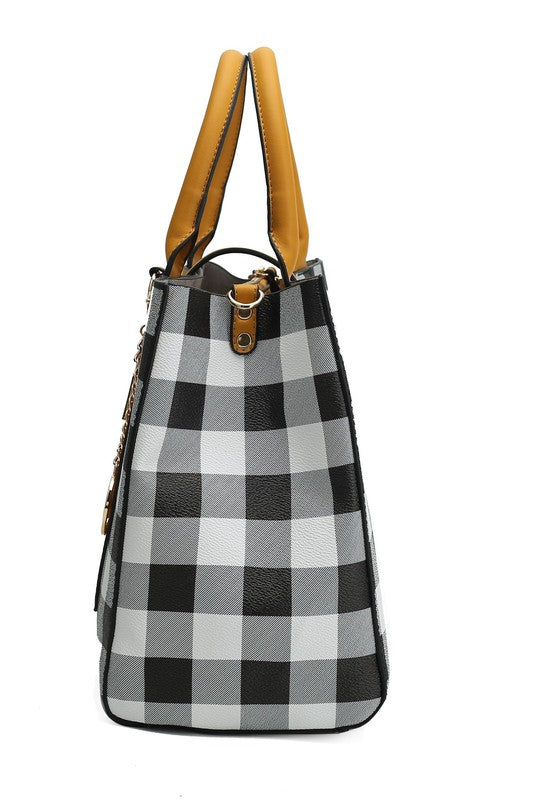 MKF Collection Yola Checkered Satchel bag by Mia k