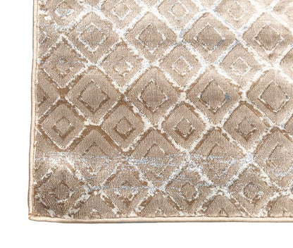 5' x 7'6'' Dark Beige Diamonds Silky Glam Rug