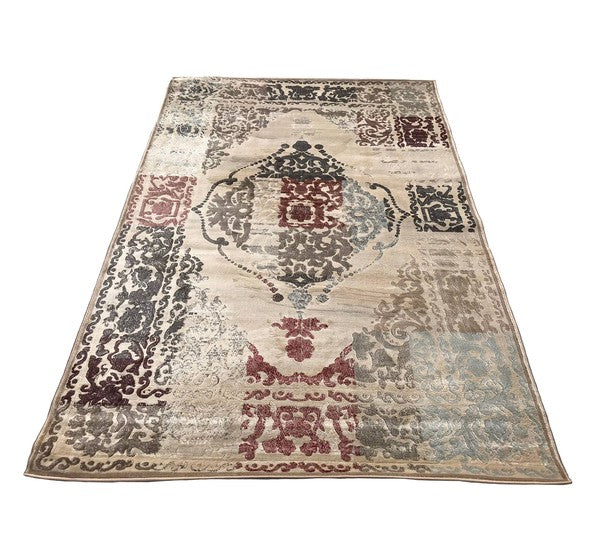 5' x 7'6'' Vintage  Beige Silky Glam Area Rug