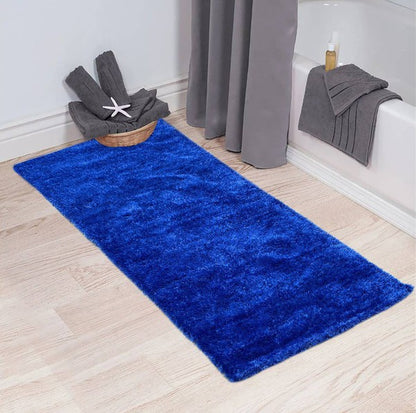 2' x 5'  Feet Reversible Soft Shag Navy Area Rug