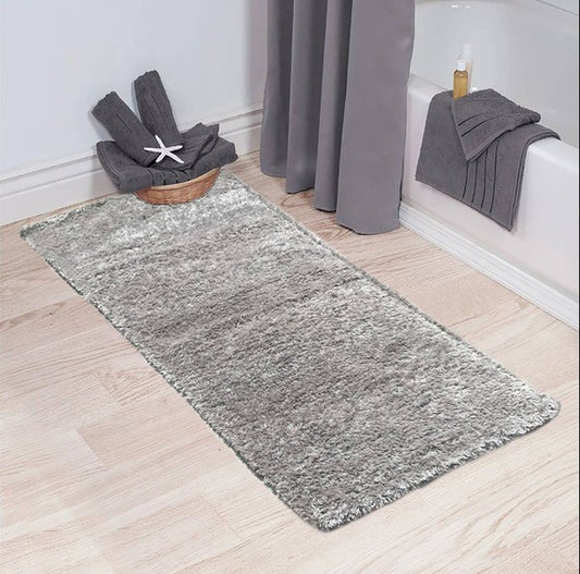 2' x 5'  Feet Reversible Soft Shag Silver Area Rug