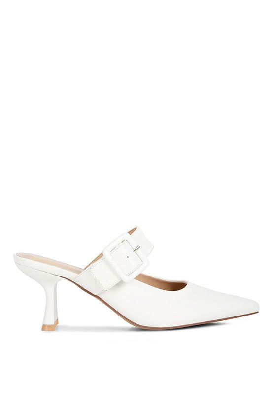 Shein Star Slim Block Heel Mules