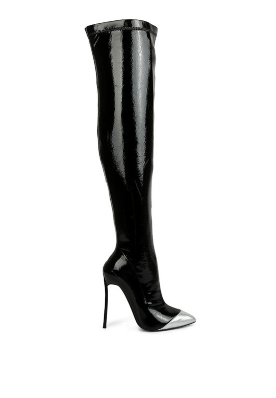 Chimes High Heel Patent Long Boots