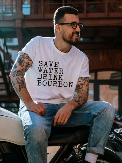 Save Water Drink Bourbon Mens Tee