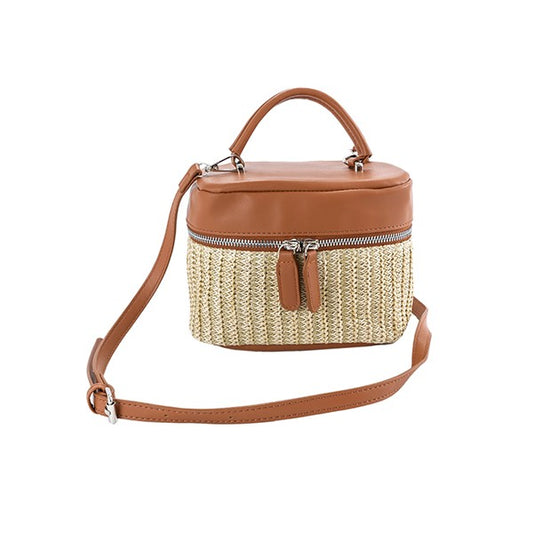 PU LEATHER BUCKET CROSSBODY BAG