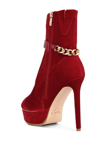 ZEPPELIN High Platform Velvet Ankle Boots