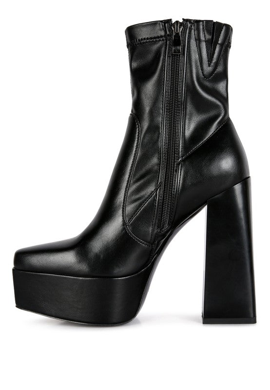 Whippers Patent Pu High Platform Ankle Boots