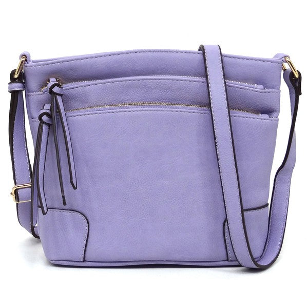 Fashion Multi Zip Pocket Crossbody Bag