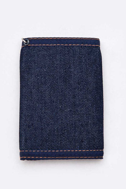 Girl Patch Denim Tri-Fold Wallet