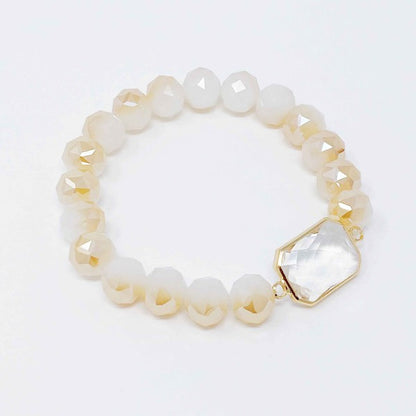 Diamond Cut Beads Stretch Bracelet