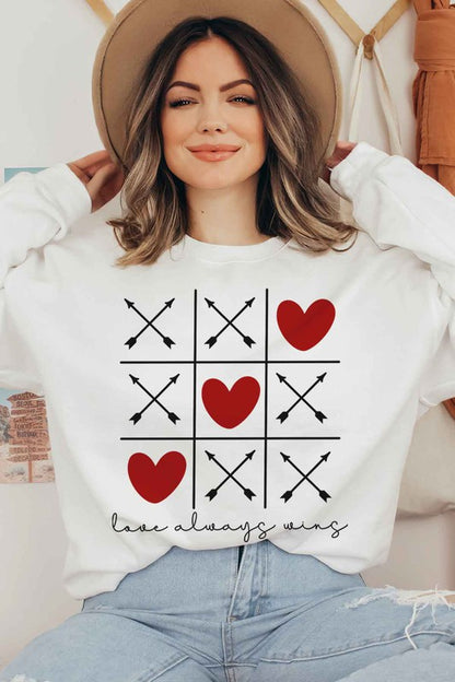 LOVE ALWAYS WINS VALENTINE PLUS SIZE SWEATSHIRT