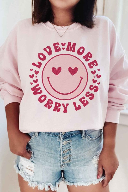 LOVE MORE WORRY LESS PLUS SIZE SWEATSHIRT