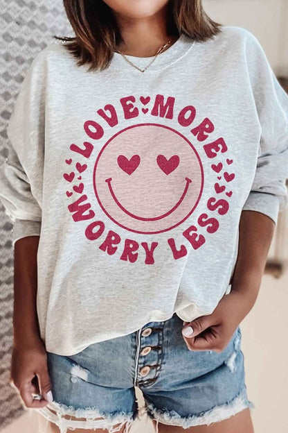 LOVE MORE WORRY LESS PLUS SIZE SWEATSHIRT