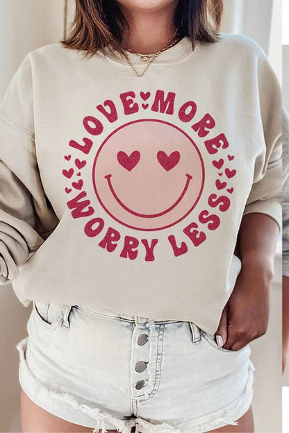 LOVE MORE WORRY LESS PLUS SIZE SWEATSHIRT