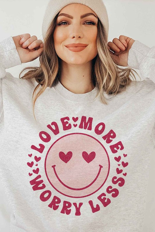 LOVE MORE WORRY LESS PLUS SIZE SWEATSHIRT