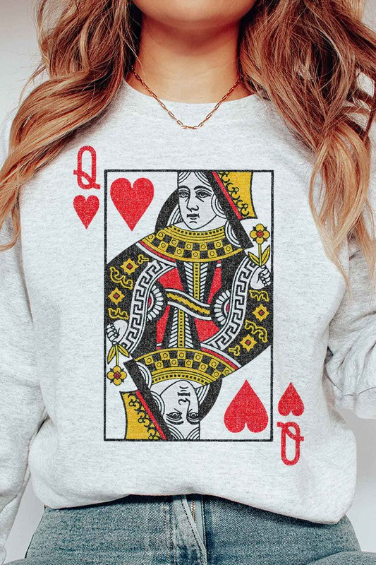 QUEEN OF HEARTS GRAPHIC SWEATSHIRT