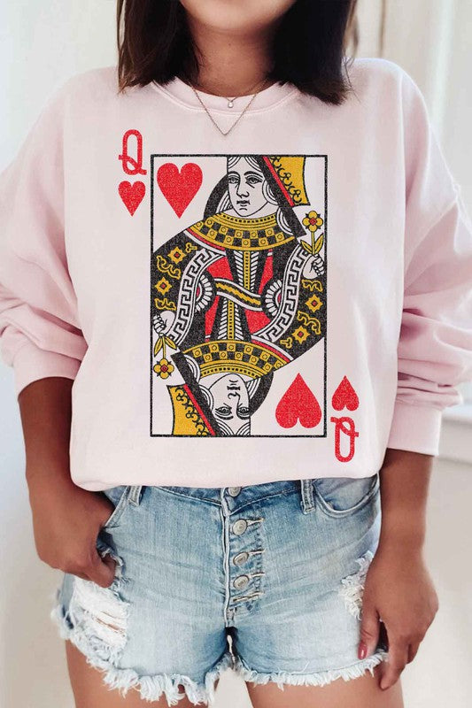 QUEEN OF HEARTS GRAPHIC SWEATSHIRT