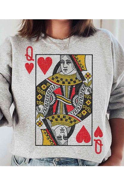 QUEEN OF HEARTS GRAPHIC SWEATSHIRT