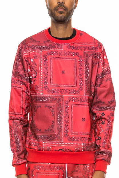 Weiv Paisley Bandana Print CrewNeck