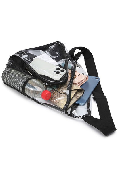 Transparent Triangle See Thru Sling Bag Backpack