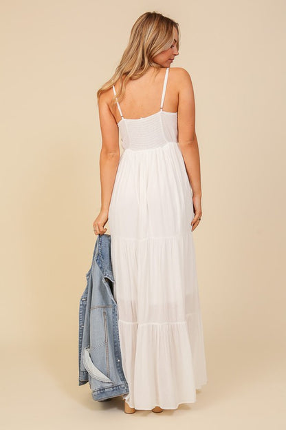 Boho Lace Top Maxi Dress