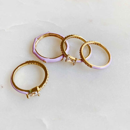 Pastel Glam Ring Set Of 4