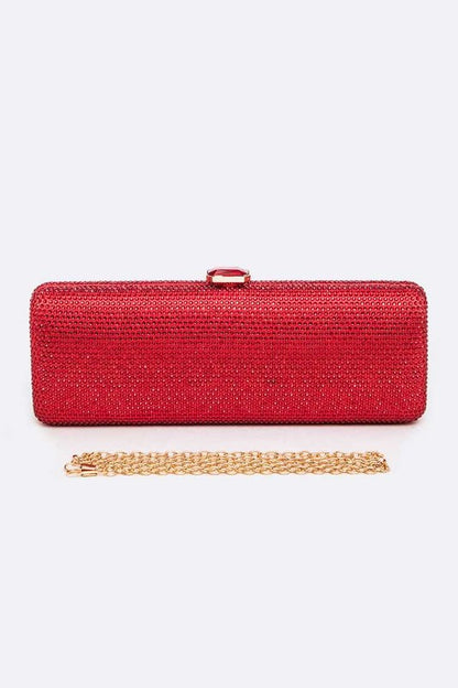 Slim Crystal Pave Box Clutch