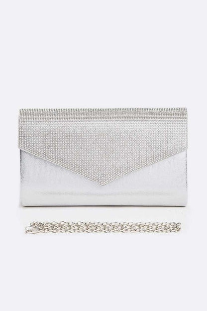 Rhinestone Metallic Evening Clutch Bag