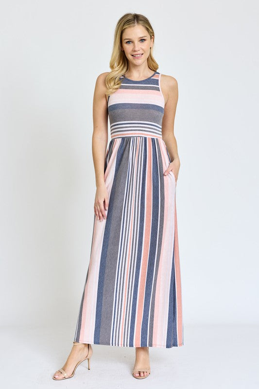 Vintage Stripe Maxi Dress