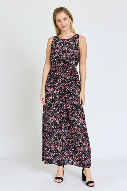 Sleeveless Blouson Band Maxi Dress