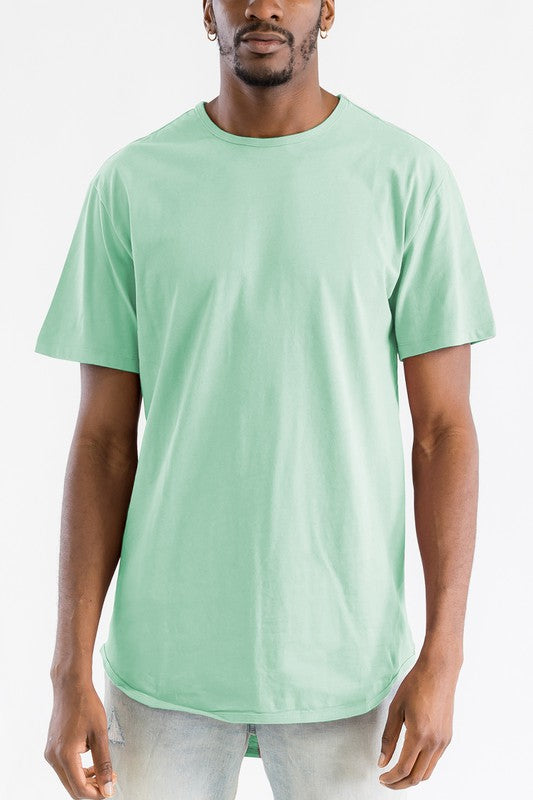 Extended Scallop Round Neck Tshirt