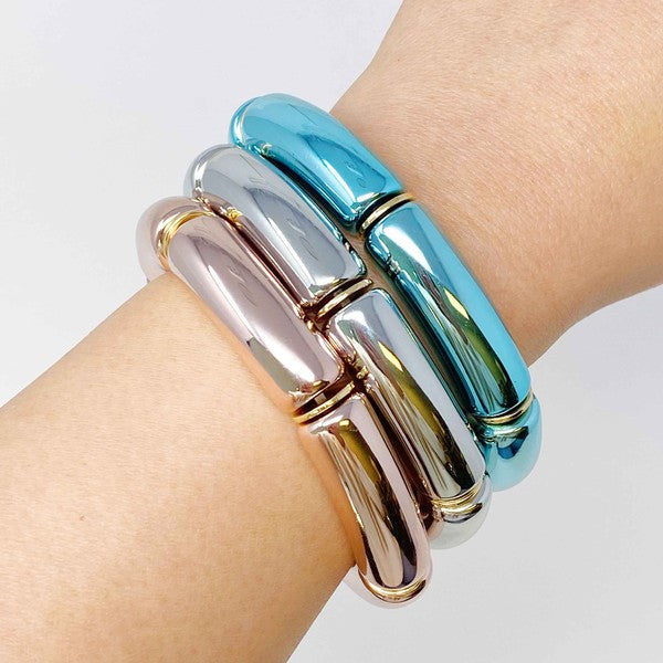 Colored Tube Stretch Bracelet