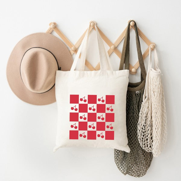 Checkerboard Cherries Tote