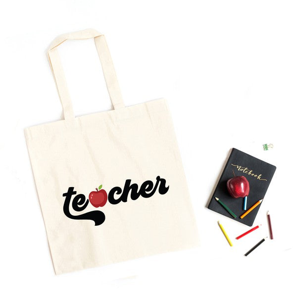 Teacher Bold Apple Tote