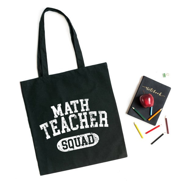 Math Teacher Squad Distressed Tote